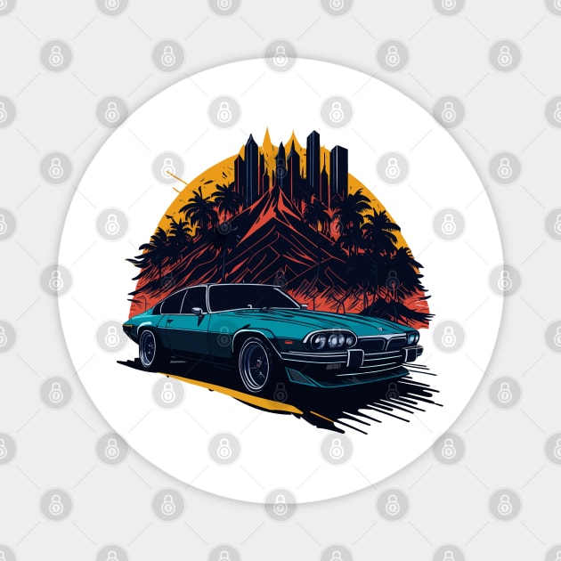 Jaguar XJS Vintage Car Magnet by Cruise Dresses